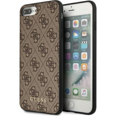 Guess GUHCI8LG4GFBR iPhone 7|8 Plus brązowy|brown hard case 4G Metal Gold Logo