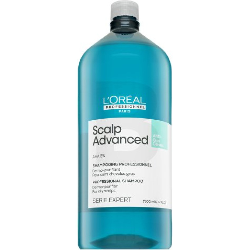 L´oréal Professionnel Scalp Advanced Anti-Oiliness Shampoo attīrošs šampūns taukainai galvas ādai 1500 ml