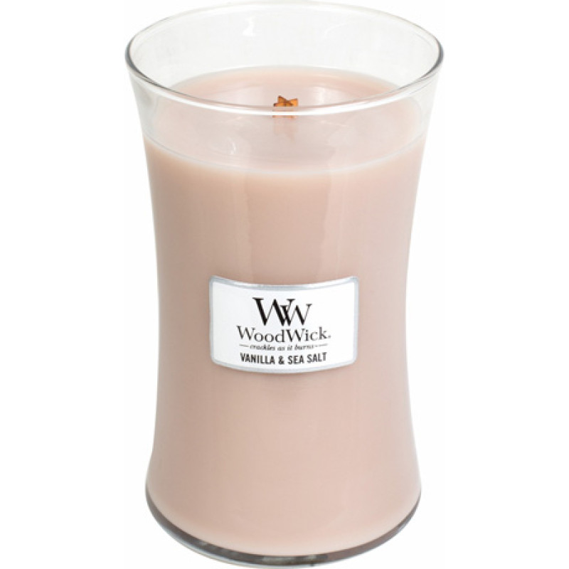 Woodwick Vnilla & Sea Salt scented candle with wooden wick 609,5 g