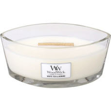 Woodwick White Tea & Jasmine scented candle with wooden wick 453,6 g