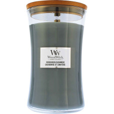 Woodwick Evergreen Cashmere scented candle with wooden wick 609 g