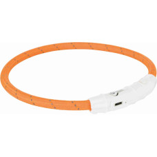 Trixie Atstarojoša kaklasiksna suņiem – Trixie Flash light ring USB, XS–S: 35 cm|ø 7 mm, orange