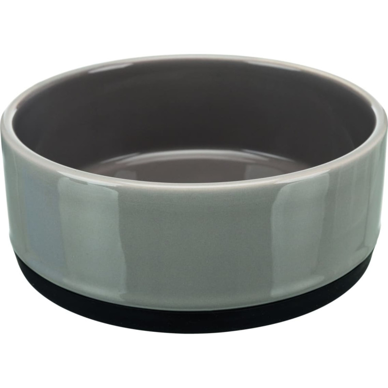 Trixie Bļoda dzīvniekiem, keramika : Trixie Bowl, rubber band, ceramic, 0.4 l|ø 12 cm, grey