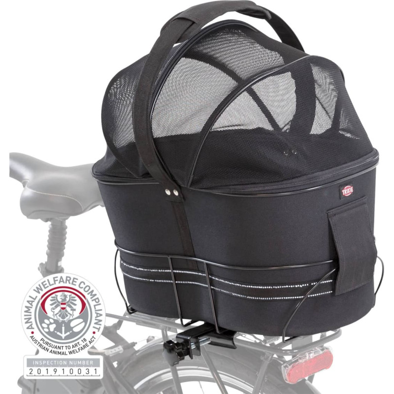 Trixie Grozs suņu pārvadāšanai : Trixei Bicycle basket for wide bike racks , 29 × 42 × 48 cm, black
