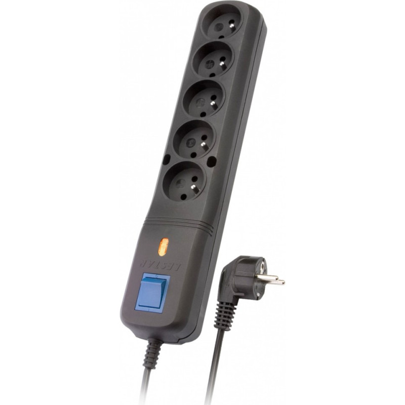 Lestar Surge Protector LV-530W, 1L, 2.5m, black