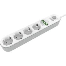 Power strip with 4 AC sockets, 4x USB, LDNIO SE4432, 2m (white)