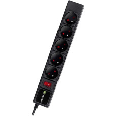 TRACER PowerGear 5m Black power strip