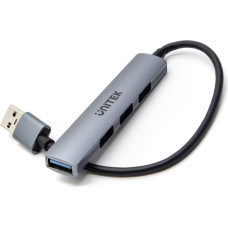 Unitek HUB USB-A; 3x USB-A 2.0; 1x USB-A 5 Gbps Alu