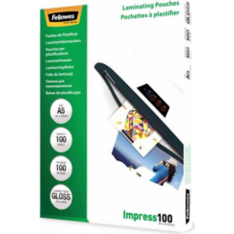 Laminēšanas plēves Fellowes A5 100gab 100u