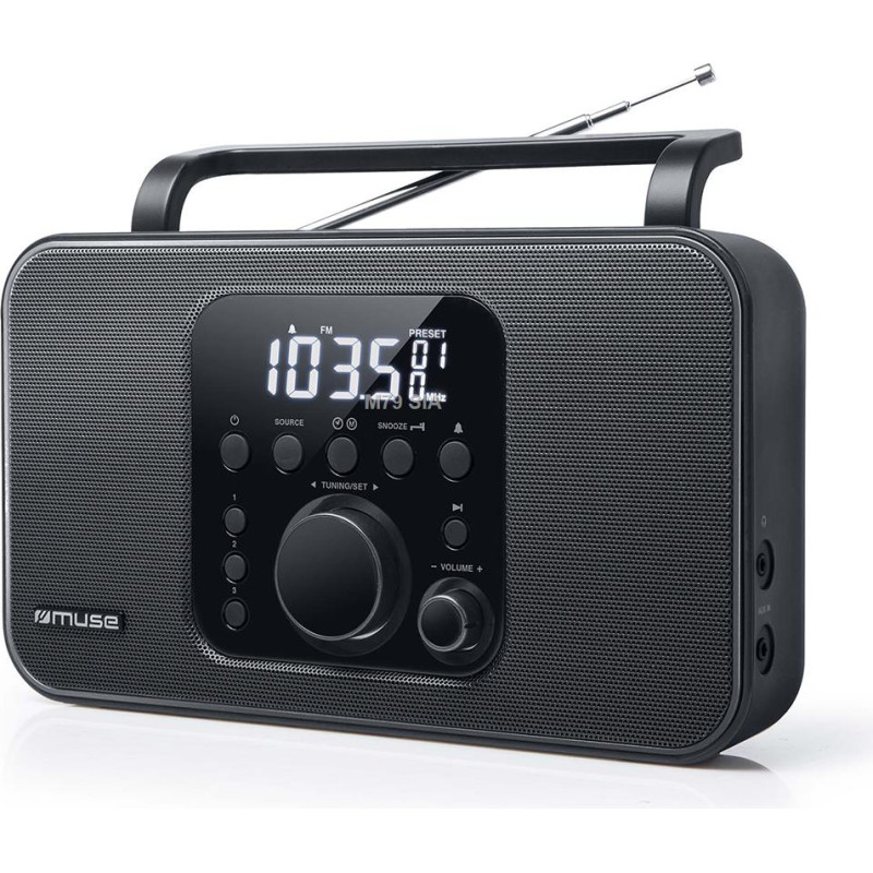 Muse Radio M-091R Black  AUX in  Alarm function 3700460206444