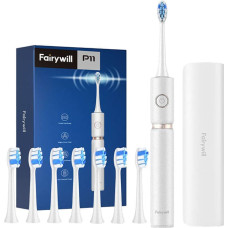 FairyWill Sonic zobu birste ar galviņu komplektu un futrālīti FW-P11 (balta)