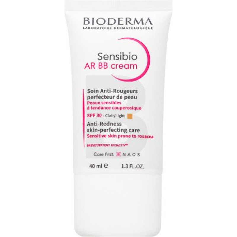 Bioderma Sensibio BB krēms AR BB krēms pret apsārtumu, ādas perfektu kopšanas līdzeklis Claire Light 40 ml