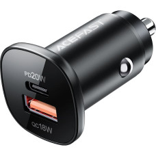 Acefast Automašīnas lādētājs 38W USB-C USB barošanas padeve QC 3.0 Black