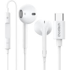 Choetech USB-C ausīs ievietojamas austiņas ar 1,2 m kabeli — baltas