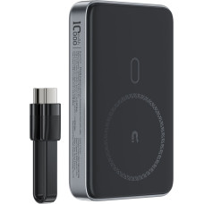 Acefast Powerbank magnētiskais 10000mAh induktīvā 2x USB-C PD 30W + USB-C kabelis - melns