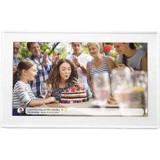 Denver Digitālais rāmis 15,6 collu 16 GB microSD WiFi skaļrunis MPEG4 Frameo PFF-1515W - balts