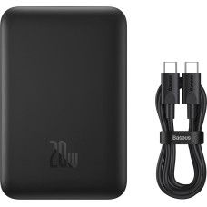 Baseus Mini jaudas banka 10000mAh ar induktīvo uzlādi MagSafe 15W PD QC 20W melns