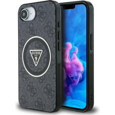 Case Guess IML Metal Glitter 4G Circle   Triangle MagSafe for iPhone 16e black