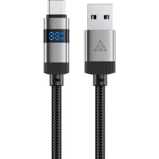 Acefast Kabelis USB-A - USB-C ar displeju 480Mb/s 66W 1,2m - melns