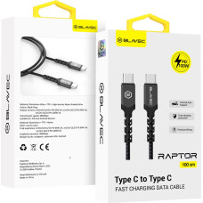 Blavec Cable Raptor braided - Type C to Type C - PD 100W 5A 1 metre (CRA-CC3BG10) black-grey