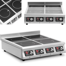 Royal Catering Indukcijas plīts 4 degļi regulējams taimeris 400 V 4 x 3500 W