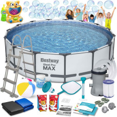Bestway Rāmis dārza baseins 457 x 107 cm 18 in 1 56488 + burbuļu mašīna BEZ MAKSAS