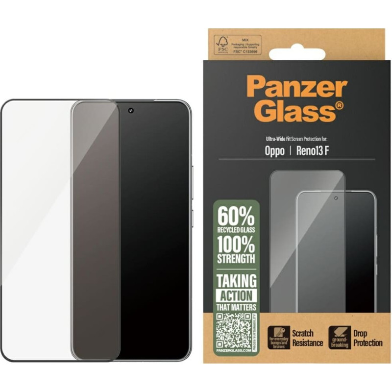 Szkło hartowane PanzerGlass Ultra-Wide    Fit w. Black Frame do Oppo Reno13 F