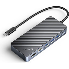 Orico OM28PR-G2 centrmezgla dokstacija ar M.2 diska slotu USB-C — USB-A USB-C HDMI Ethernet — melns