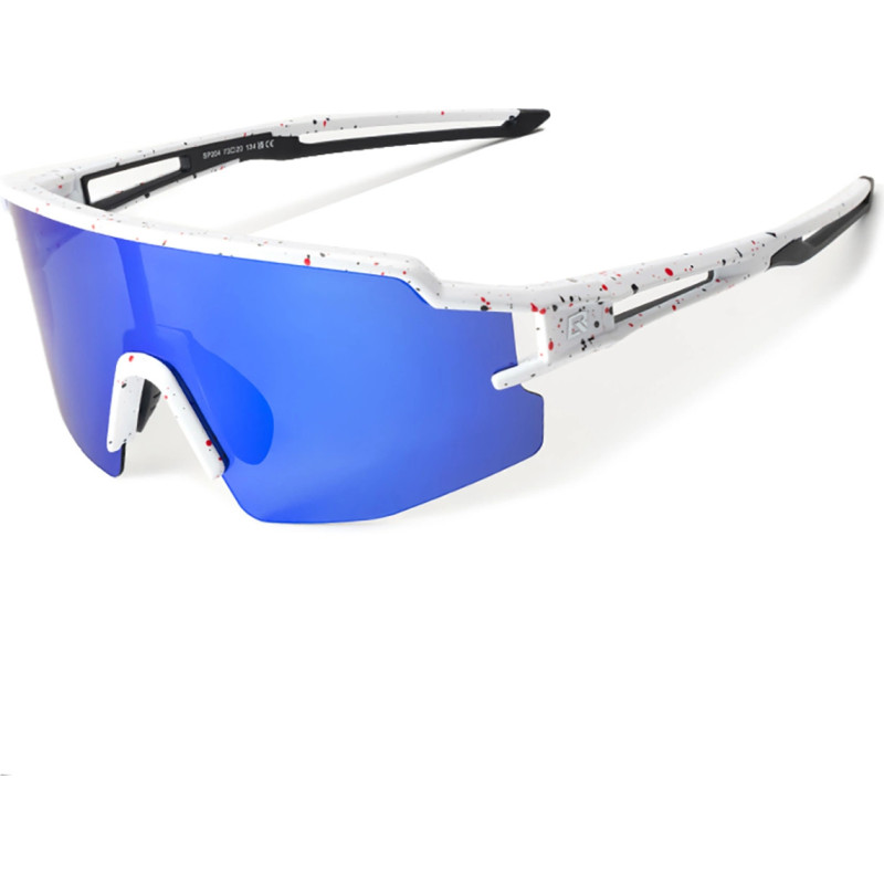 Rockbros Polarized Cycling Glasses with UV Protection and Corrective Insert Blue Lenses - White