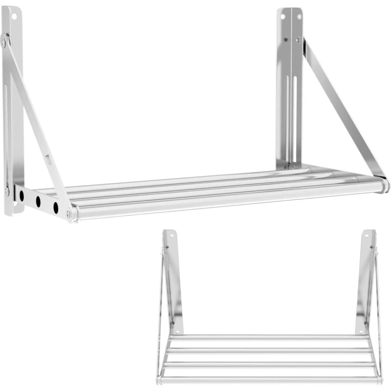 Royal Catering Sienas plaukts, piekarams, cauruļveida, salokāms, STEEL, 60 x 30 cm