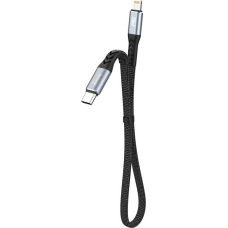 Dudao Plakanais, īsais kabelis iPhone USB-C - Lightning L10P PD 20W 23cm melns