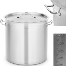 Royal Catering Tērauda katls ar vāku un mērtrauku gāzes un elektriskajām indukcijas plītīm, 33 l