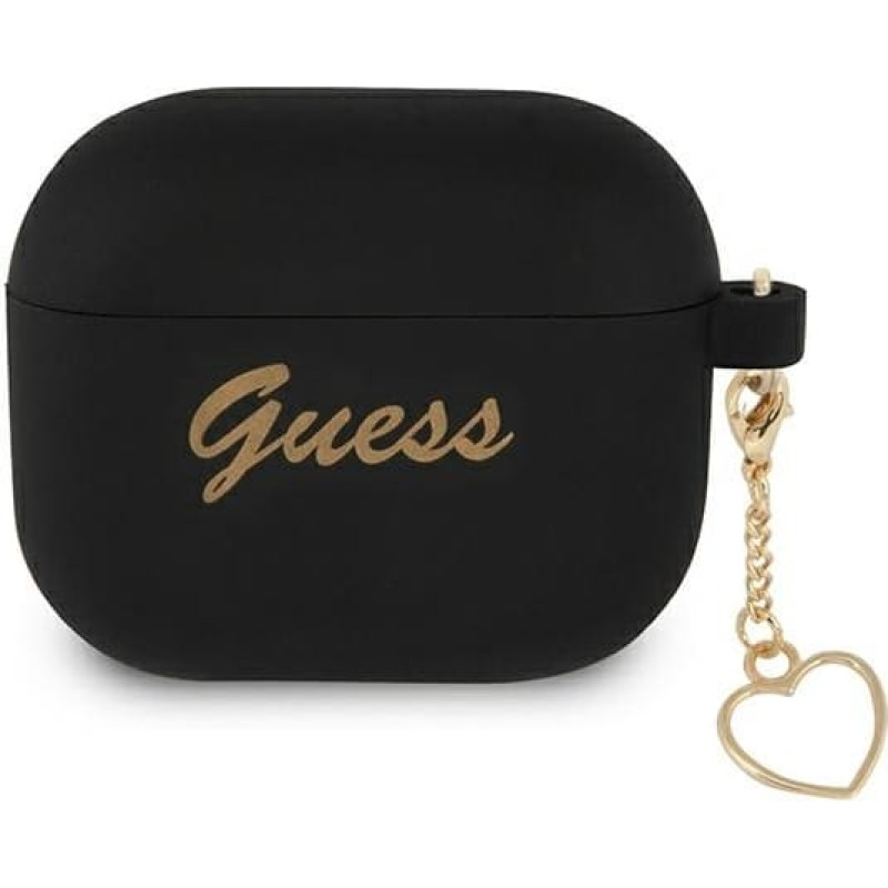 Guess GUA3LSCHSK AirPods 3 cover czarny|black Silicone Charm Heart Collection