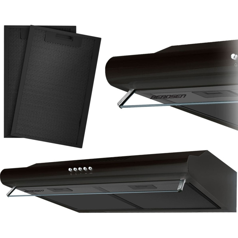 Berdsen Virtuves tvaika nosūcējs zem skapī&scaron;a - 50 cm absorbētājs BE-10-A melns