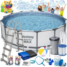 Bestway Dārza rāmja baseins 457 x 122 cm 18 collas 56438 + burbuļu mašīna BEZ MAKSAS
