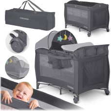Ricokids Ceļojumu gultiņa 125 x 65 x 78 cm RK-242 antracīta krāsā