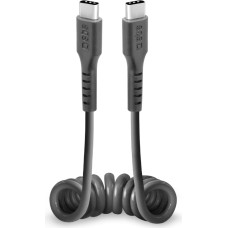SBS USB-C spirālveida kabelis 0,5 m - melns