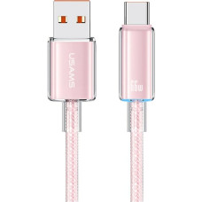 Kabel USAMS Cloud Series US-SJ658 6A     USB-A do USB-C 1,2m różowy