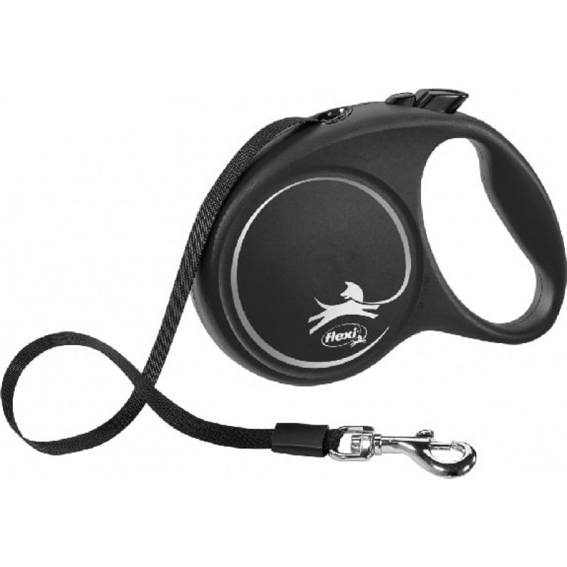 Flexi Inerces pavada suņiem – Trixie Flexi Black Design, Tape leash, M: 5 m, (25kg)