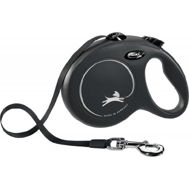 Flexi Inerces pavada suņiem : Trixie Flexi New Classic Tape Leashes, M: 5 m, black