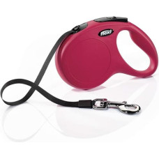 Flexi Inerces pavada suņiem: Trixie Flexi New CLASSIC, tape leash, M: 5 m, red, up to 25 kg