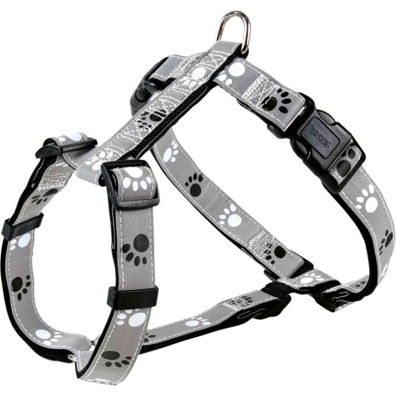 Trixie Krū&scaron;u siksna - Trixie Silver Reflect H-Harness "XS-S", 30-40cm|15mm