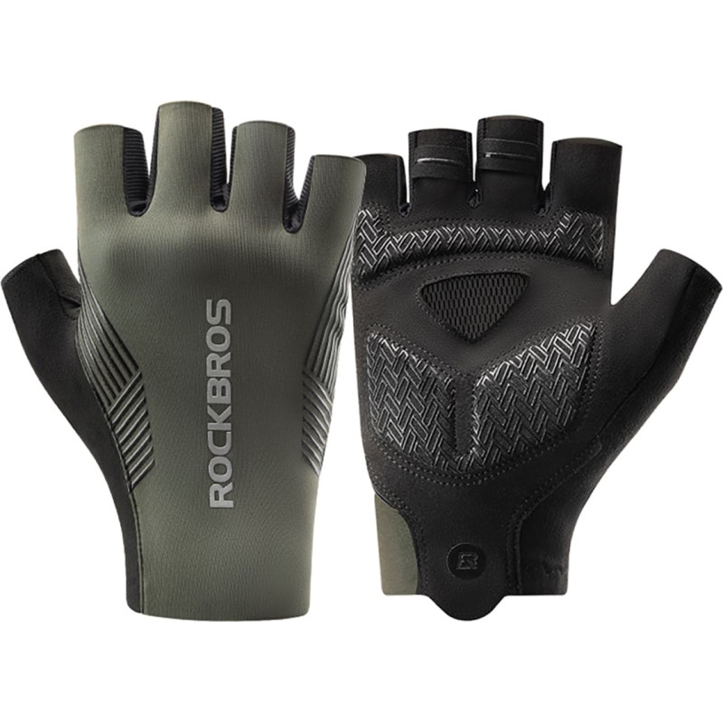 Rockbros Īsi riteņbrauk&scaron;anas cimdi bez pirkstiem S izmērs - zaļi