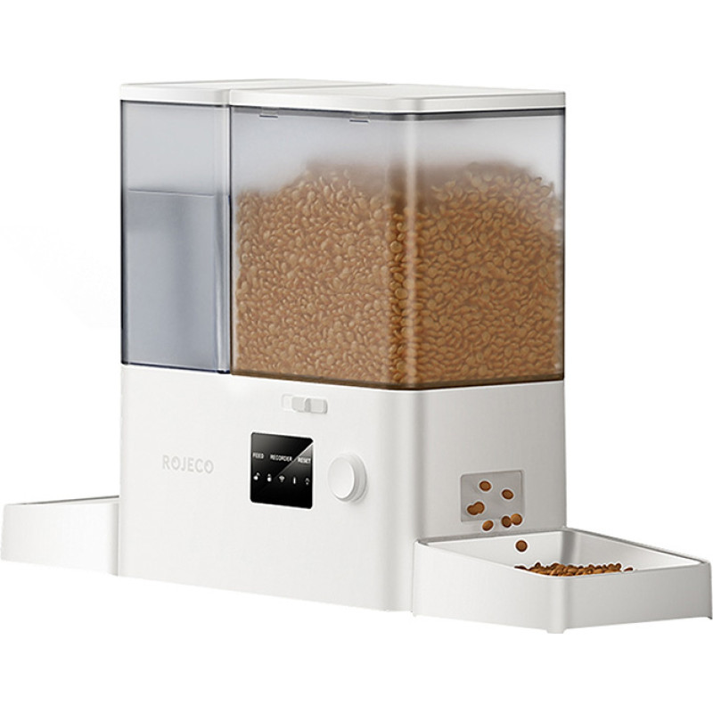 Rojeco New 2 in 1 Pet Water Fountain & Feeder WiFi (white)