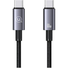 USAMS Kabel USB-C na USB-C 60W 0,25m Fast Charging stalowy|tarnish SJ678USB01 (US-SJ678)