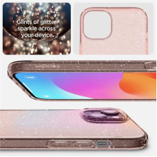 Spigen Šķidro kristālu mirdzošs iPhone 15 Plus vāciņš - rozā caurspīdīgs