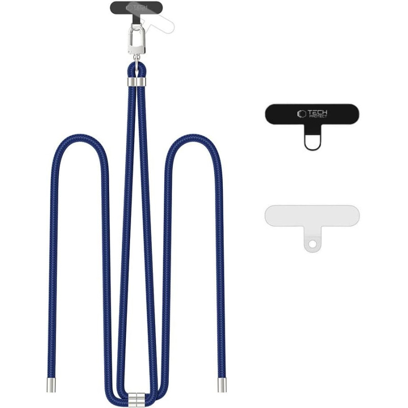 TECH-PROTECT C7S ROPE CROSSBODY STRAP NAVY BLUE|SILVER