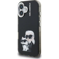 Karl Lagerfeld IML Aquarelle Karl and Choupette Case for iPhone 16 Black