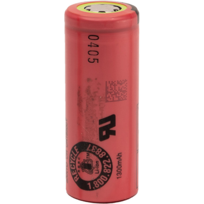 Sanyo UR18500Y 1300mAh 2.6A 3.6V 3.7V litija jonu uzlādējams akumulators ar plakanu augšda