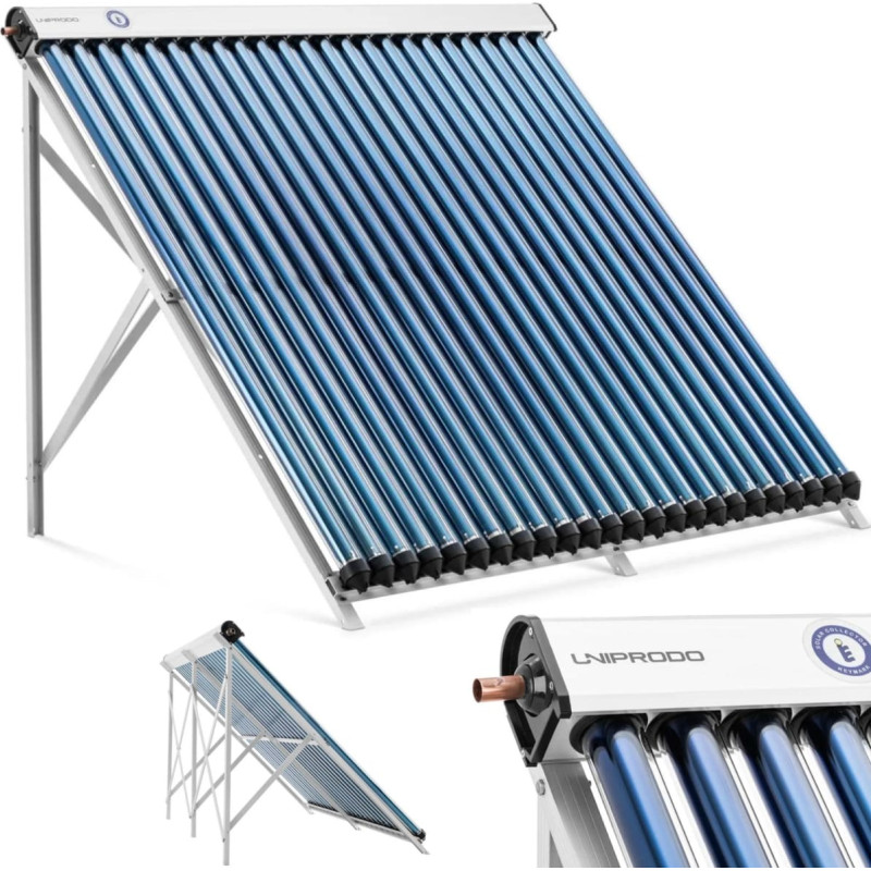 Uniprodo Cauruļveida saules kolektors uz rāmja 200-240 l 24 caurules 6 bar
